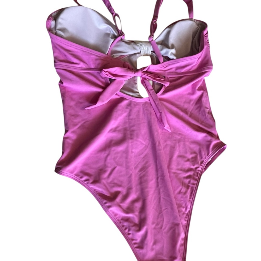 NEW Cupshe Pink One-Piece Swimsuit with Front Detail Size L - Picture 4 of 11